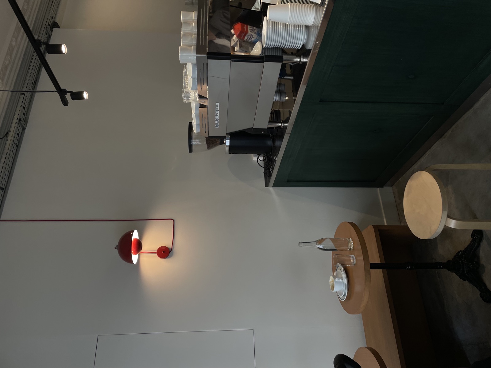 Green cafe counter